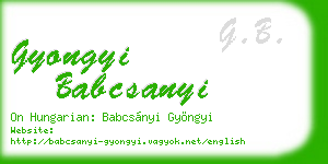 gyongyi babcsanyi business card