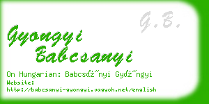 gyongyi babcsanyi business card